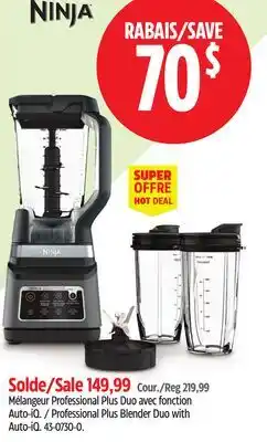 Canadian Tire Ninja Professional Plus Blender Duo with Auto-iQ offer