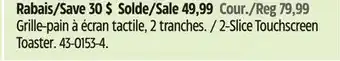 Canadian Tire Oster 2-Slice Touchscreen Toaster offer