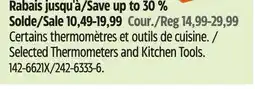 Canadian Tire Selected Thermometers and Kitchen Tools offer