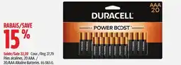 Canadian Tire DURACELL 20/AAA Alkaline Batteries offer