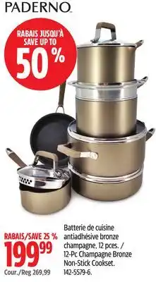 Canadian Tire PADERNO 12-Pc Champagne Bronze Non-Stick Cookset offer