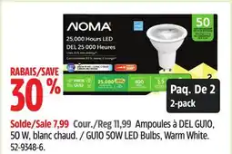 Canadian Tire Noma GU10 50W LED Bulbs, Warm White offer