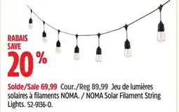 Canadian Tire NOMA Solar Filament String Lights offer