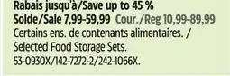 Canadian Tire Selected Food Storage Sets offer