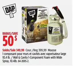 Canadian Tire DAP Wall & Cavity 1-Component Foam with Wide Spray, 10.4 lb offer