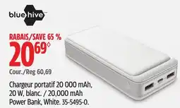 Canadian Tire Bluehive 20,000 mAh Power Bank, White offer