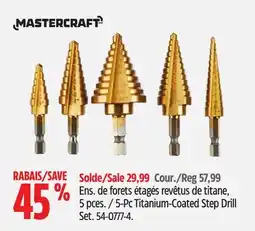 Canadian Tire MASTERCRAFT 5-Pc Titanium-Coated Step Drill Set offer