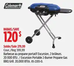 Canadian Tire Coleman Excursion Portable 2-Burner Propane Gas BBQ Grill offer
