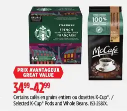 Canadian Tire Selected K-Cup Pods and Whole Beans offer