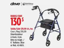 Canadian Tire Drive 6˝ Rollator, Blue or Red offer
