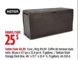 Canadian Tire KETER Rattan-Style Storage Deck Box offer