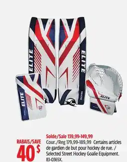 Canadian Tire Elite Hockey Selected Street Hockey Goalie Equipment offer