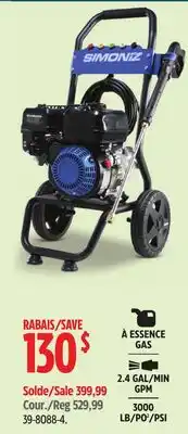 Canadian Tire Simoniz 3000 PSI Gas Pressure Washer & Accessories, Heavy Duty offer