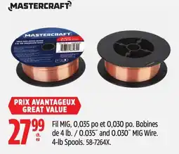 Canadian Tire Mastercraft 0.035˝ and 0.030˝ MIG Wire offer