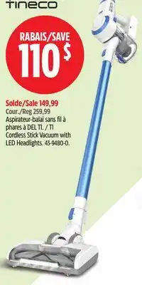 Canadian Tire Tineco T1 Cordless Stick Vacuum with LED Headlights offer
