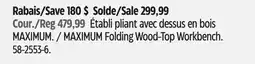 Canadian Tire MAXIMUM Folding Wood-Top Workbench offer