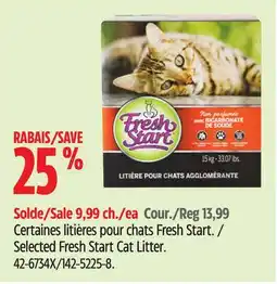 Canadian Tire Selected Fresh Start Cat Litter offer