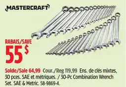 Canadian Tire Mastercraft 30-Pc Combination Wrench Set. SAE & Metric offer