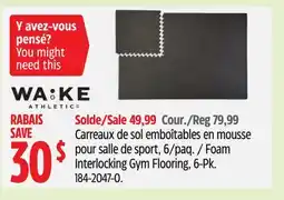 Canadian Tire Wa:ke Athletic Foam Interlocking Gym Flooring offer