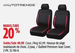 Canadian Tire AUTO TRENDS Quilted Premium Seat Cover offer