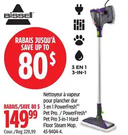 Canadian Tire BISSELL PowerFresh Pet Pro 3-in-1 Hard Floor Steam Mop offer