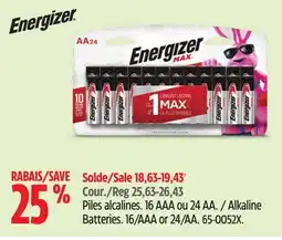 Canadian Tire Alkaline Batteries. 16/AAA or 24/AA offer