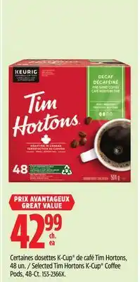 Canadian Tire Selected Tim Hortons K-Cup Coffee Pods offer