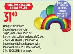 Canadian Tire Rainbow 34˝ Supershape Balloon Bouquet with Rainbow Colour 12˝ Latex Balloons, 7-Pc, 2008324B offer