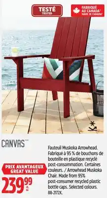 Canadian Tire CANVAS Arrowhead Muskoka Chair offer