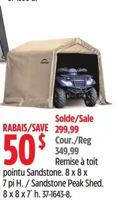 Canadian Tire SHELTER LOGIC Sandstone Peak Shed offer