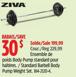 Canadian Tire Ziva Standard Barbell Body Pump Weight Set offer