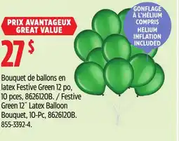 Canadian Tire Festive Green 12˝ Latex Balloon Bouquet, 10-Pc offer