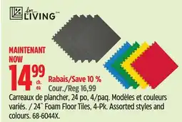 Canadian Tire For Living 24˝ Foam Floor Tiles, 4-Pk offer