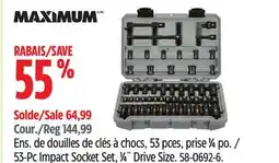 Canadian Tire Maximum 53-Pc Impact Socket Set, 1⁄4˝ Drive Size offer