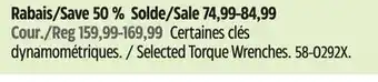 Canadian Tire Selected Torque Wrenches offer