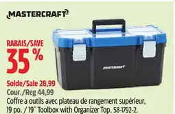 Canadian Tire MASTERCRAFT 19˝ Toolbox with Organizer Top offer