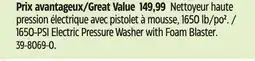 Canadian Tire 1650-PSI Electric Pressure Washer with Foam Blaster offer