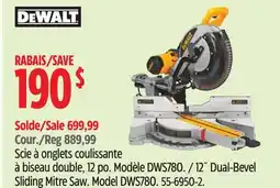 Canadian Tire Dewalt 12˝ Dual-Bevel Sliding Mitre Saw offer
