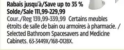 Canadian Tire For Living Selected Bathroom Spacesavers and Medicine Cabinets offer