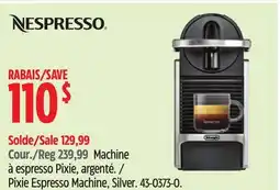 Canadian Tire NESPRESSO Pixie Espresso Machine, Silver offer