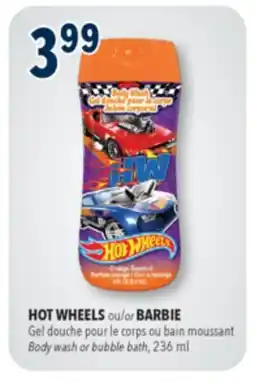 Familiprix HOT WHEELS or BARBIE Body wash or bubble bath offer