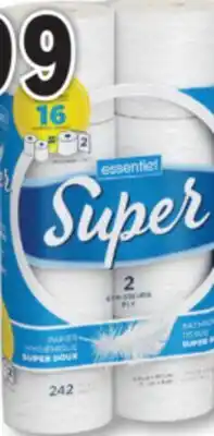 Familiprix ESSENTIEL, Papier hygiénique Bathroom tissue, 8rouleaux doubles double rolls offer