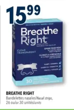 Familiprix BREATHE RIGHT Nasal strips, or 30 units offer