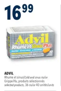 Familiprix ADVIL, Cold and sinus or Grippe/Flu, selected products, 36 or 40 units offer