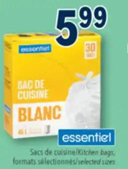 Familiprix ESSENTIEL Kitchen bags, selected sizes offer