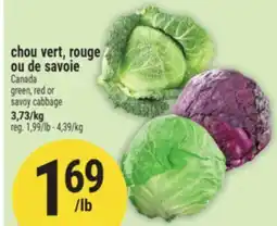 Marché Adonis CHOU VERT, ROUGE OU DE SAVOIE | GREEN, RED OR SAVOY CABBAGE offer