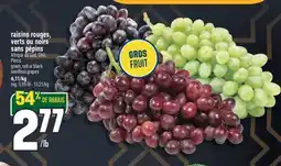 Marché Adonis Raisins rouges, verts ou noirs sans pépins | Green, red or black seedless grapes offer