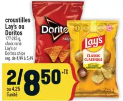 Marché Adonis CROUSTILLES LAY'S OU DORITOS | LAY'S OR DORITOS CHIPS offer