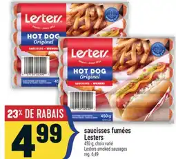 Marché Adonis Saucisses fumées Lesters | Lesters smoked sausages offer