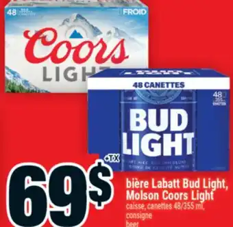 Super C BIÈRE LABATT BUD LIGHT, MOLSON COORS LIGHT | BEER offer